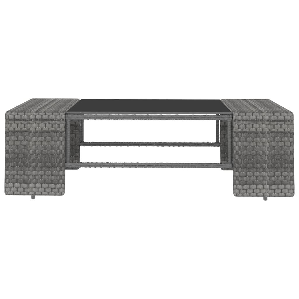 Set Divani da Giardino 8 pz in Polyrattan Grigio