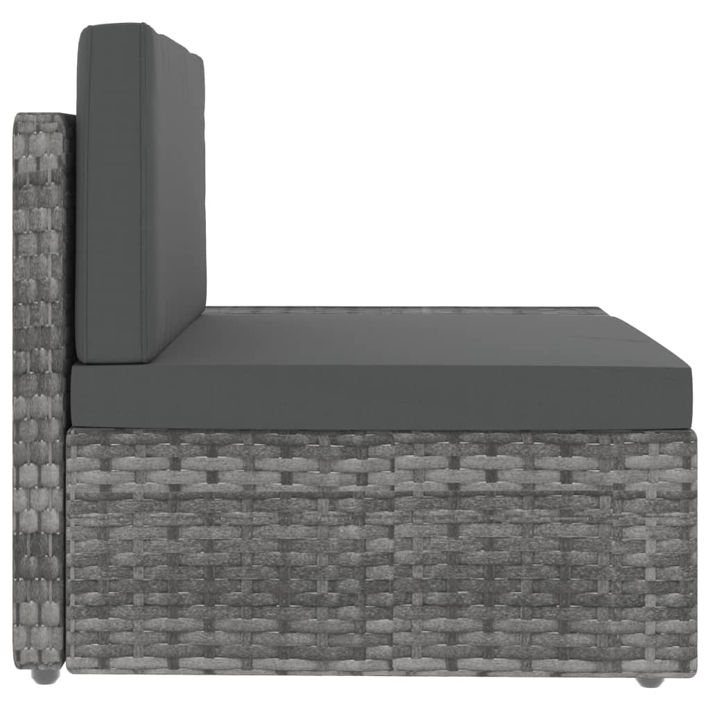 Set Divani da Giardino 8 pz in Polyrattan Grigio
