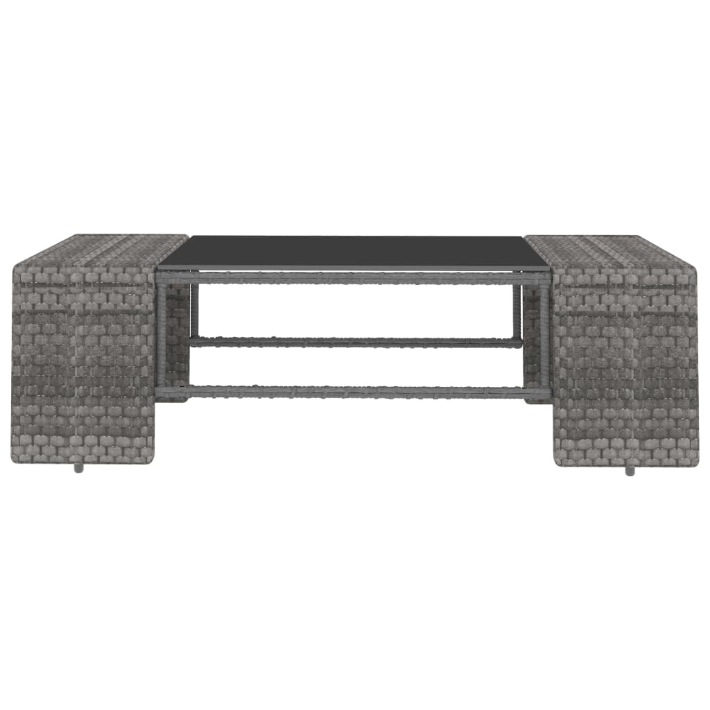 Set Divani da Giardino 10 pz in Polyrattan Grigio