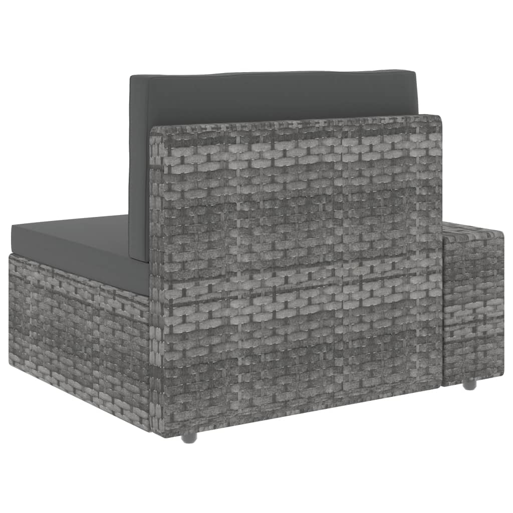 Set Divani da Giardino 10 pz in Polyrattan Grigio
