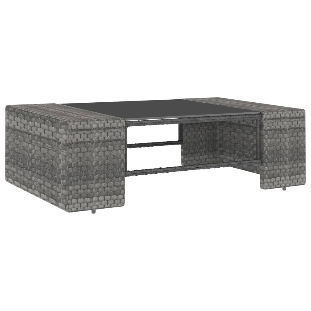 Set Divani da Giardino 10 pz in Polyrattan Grigio