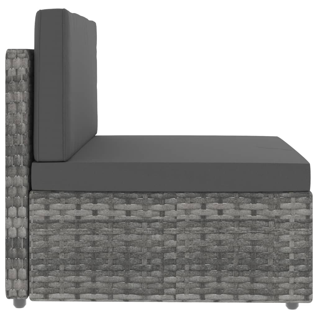 Set Divani da Giardino 10 pz in Polyrattan Grigio