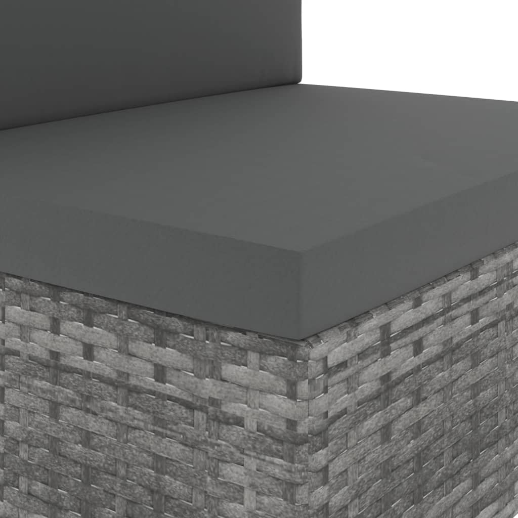 Set Divani da Giardino 10 pz in Polyrattan Grigio