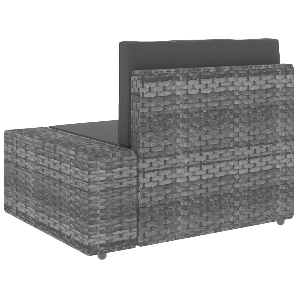 Set Divani da Giardino 10 pz in Polyrattan Grigio