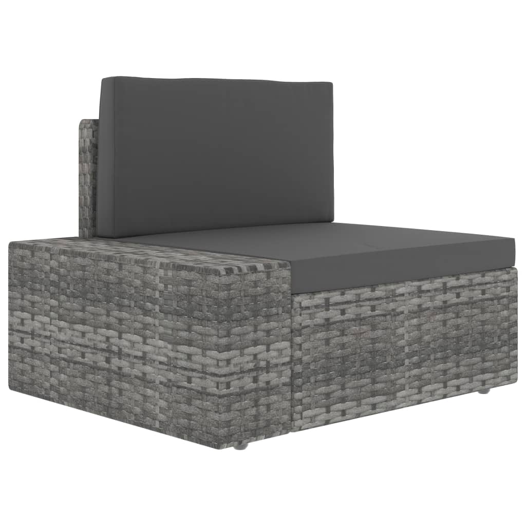 Set Divani da Giardino 10 pz in Polyrattan Grigio