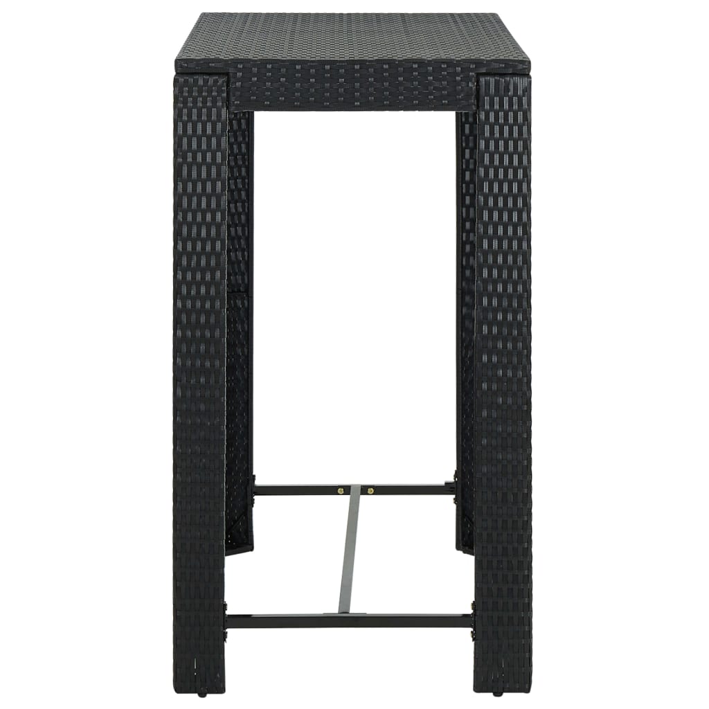 Black Garden Bar Table 100x60.5x110.5 cm Polyrattan