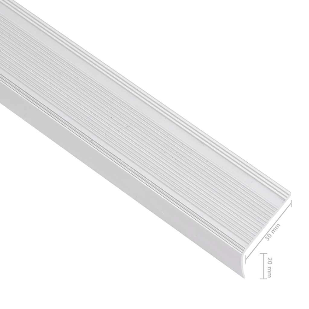 Profili a L per Gradini 15 pz in Alluminio 90 cm Argento