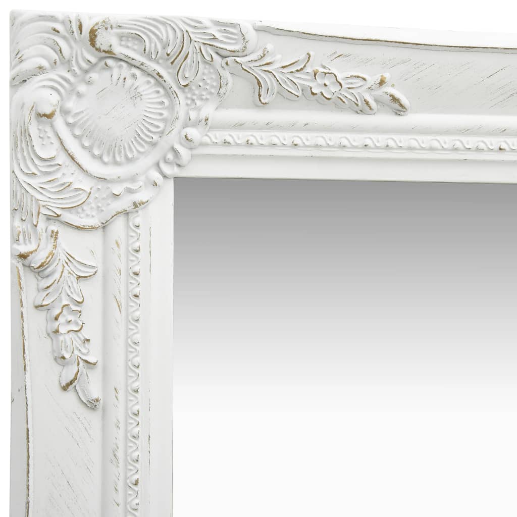 Specchio da Parete Stile Barocco 40x40 cm Bianco - homemem39