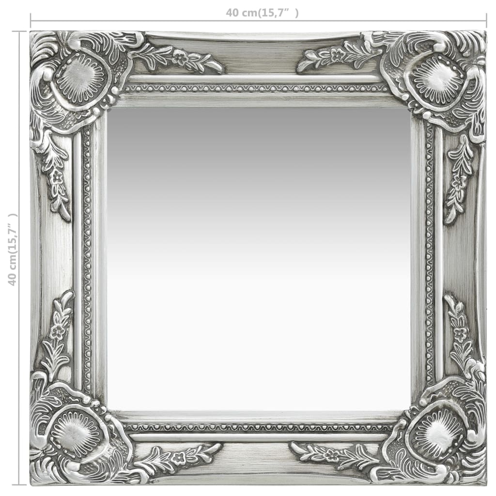 Specchio da Parete 40x40 cm Argento - homemem39