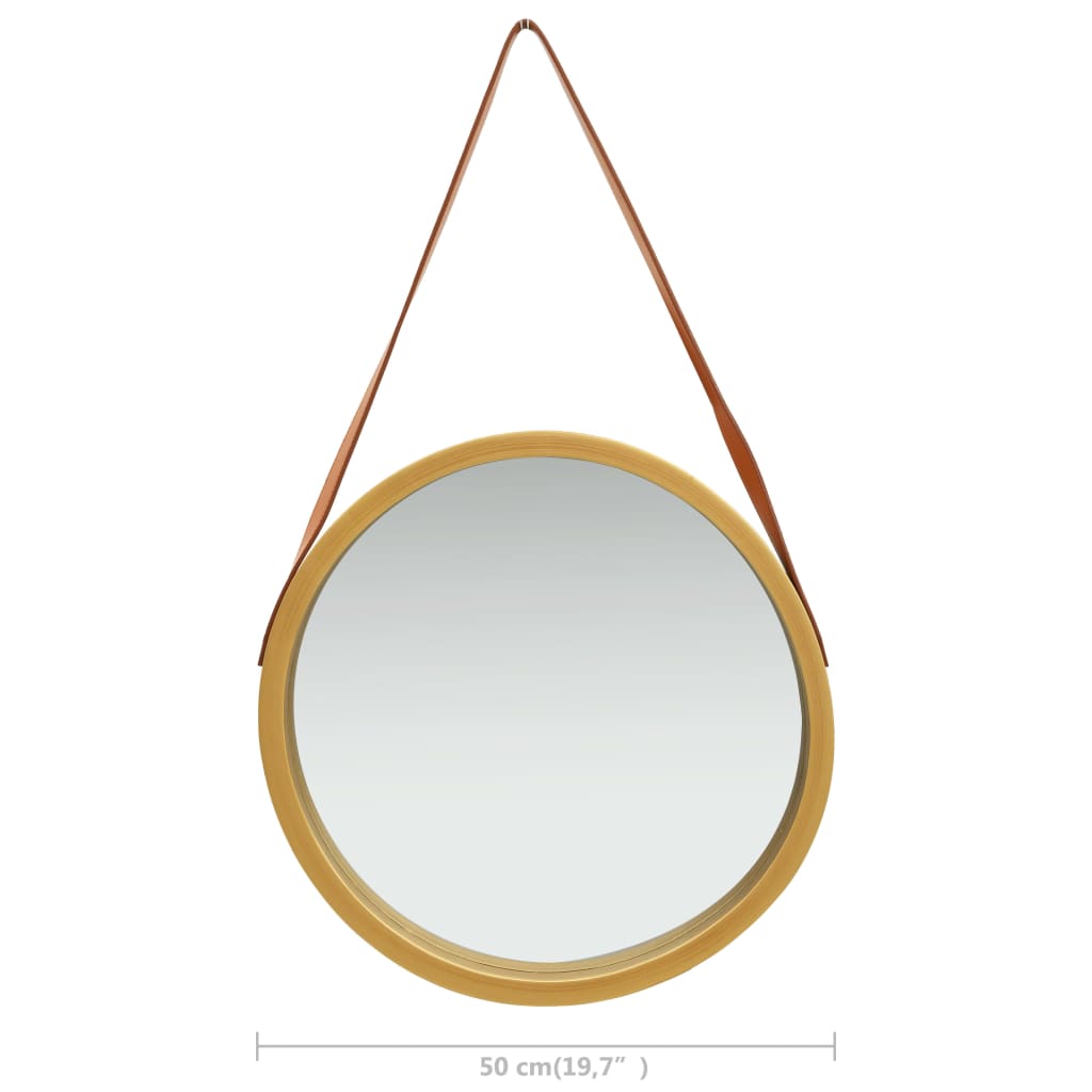 Specchio da Parete con Cinghia 50 cm Oro | homemem39