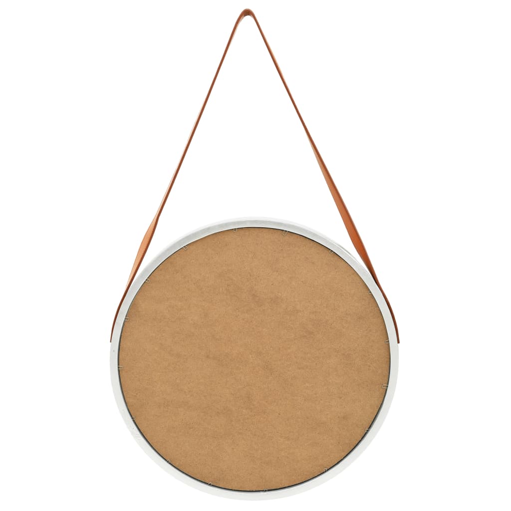 Specchio da Parete con Cinghia 50 cm Argento - homemem39