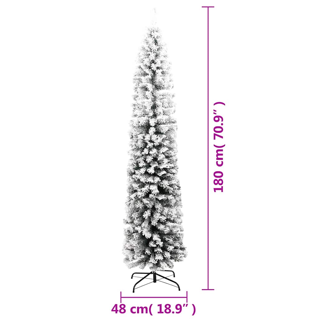 Albero di Natale Artificiale con Neve Fioccata Verde 180 cm PVC