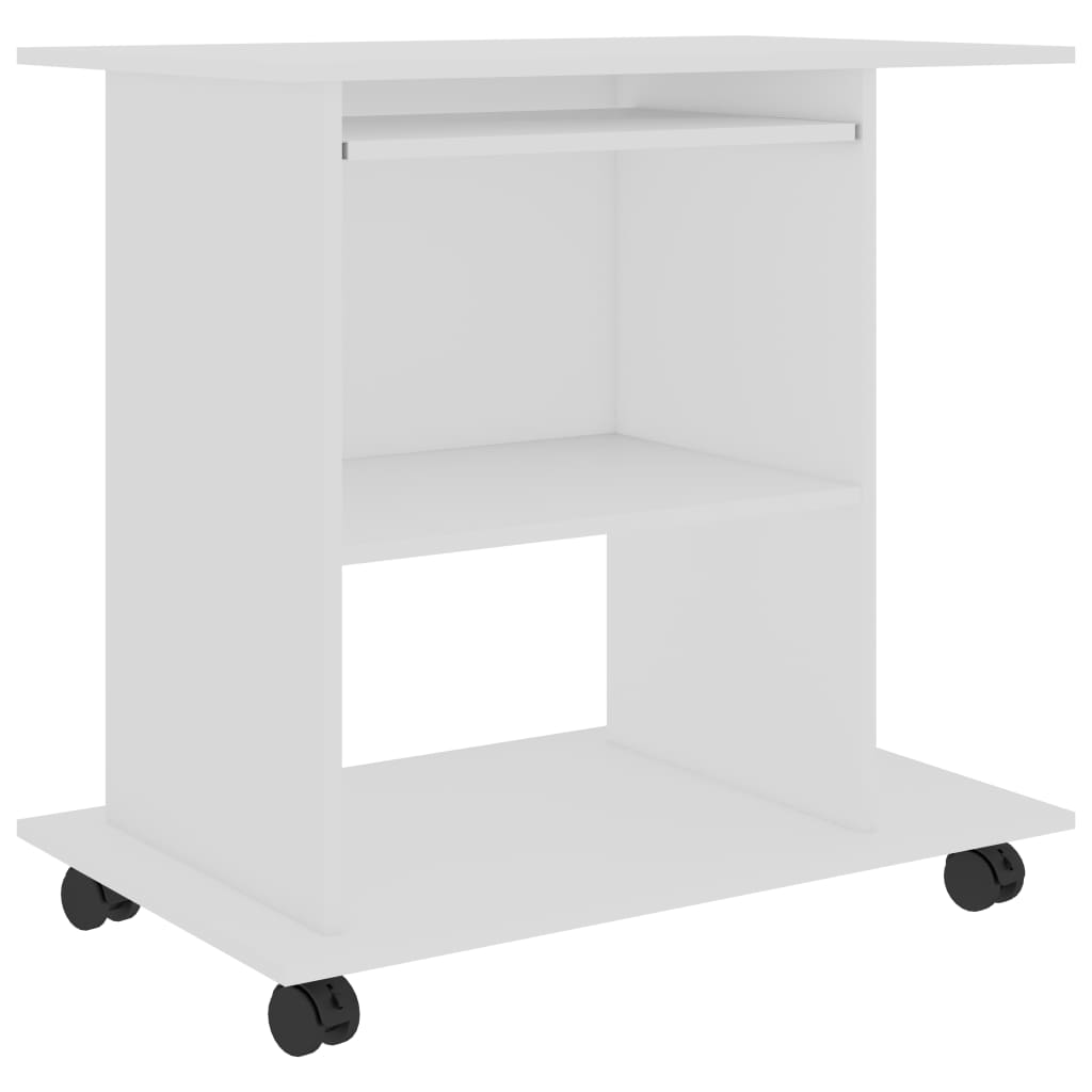 Scrivania ad Angolo Bianca 80x50x75 cm in Legno Multistrato - homemem39