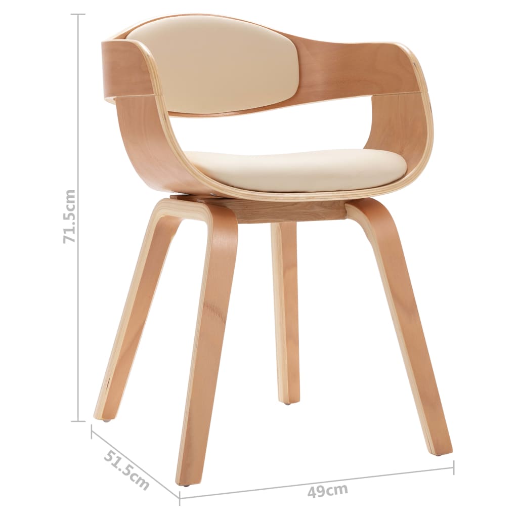 Sedie da Pranzo 4 pz in Legno Curvato e Similpelle | homemem39