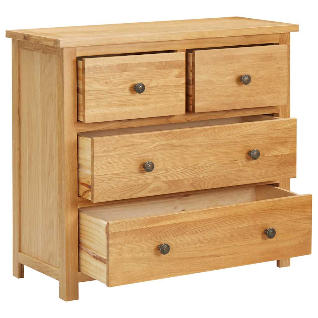 Cassettiera 80x35x75 cm in Legno Massello di Rovere - homemem39