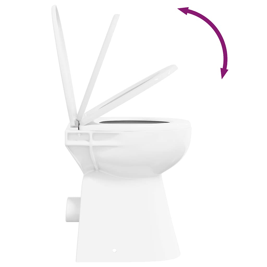 WC Senza Brida 7 cm Altezza Extra Chiusura Rallentata Ceramica Bianca - homemem39