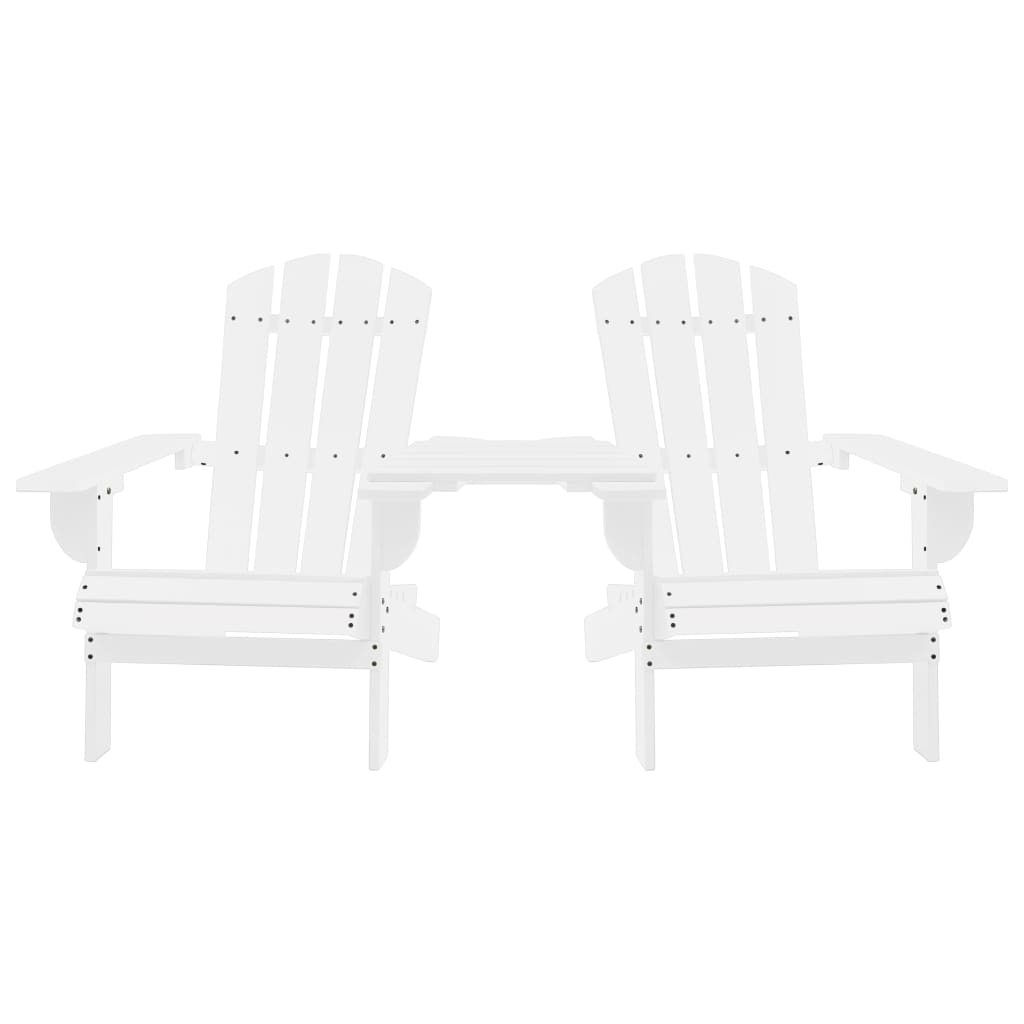 Sedie da Giardino Adirondack con Tavolino in Legno Abete Bianco