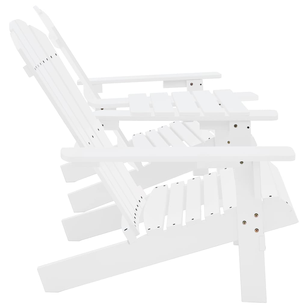 Sedie da Giardino Adirondack con Tavolino in Legno Abete Bianco
