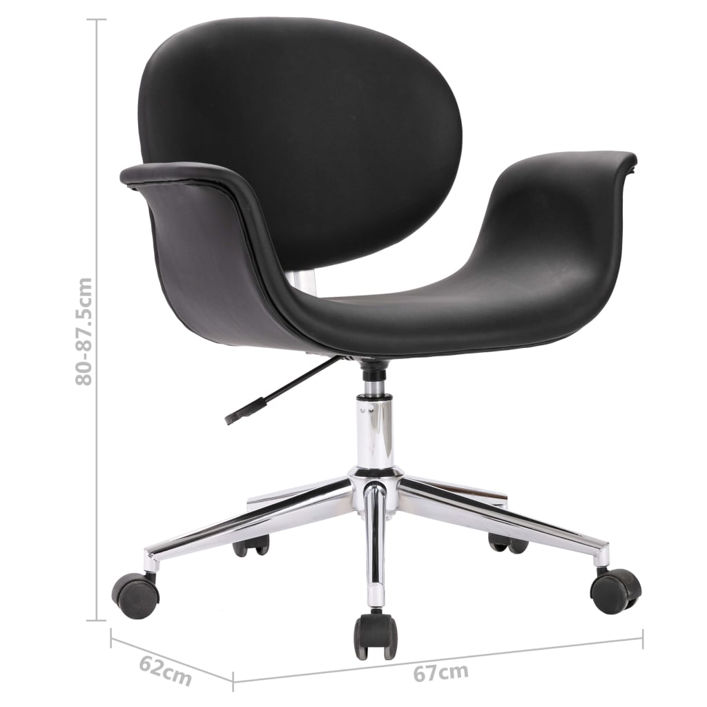 Sedia da Ufficio Girevole Nera in Similpelle | homemem39