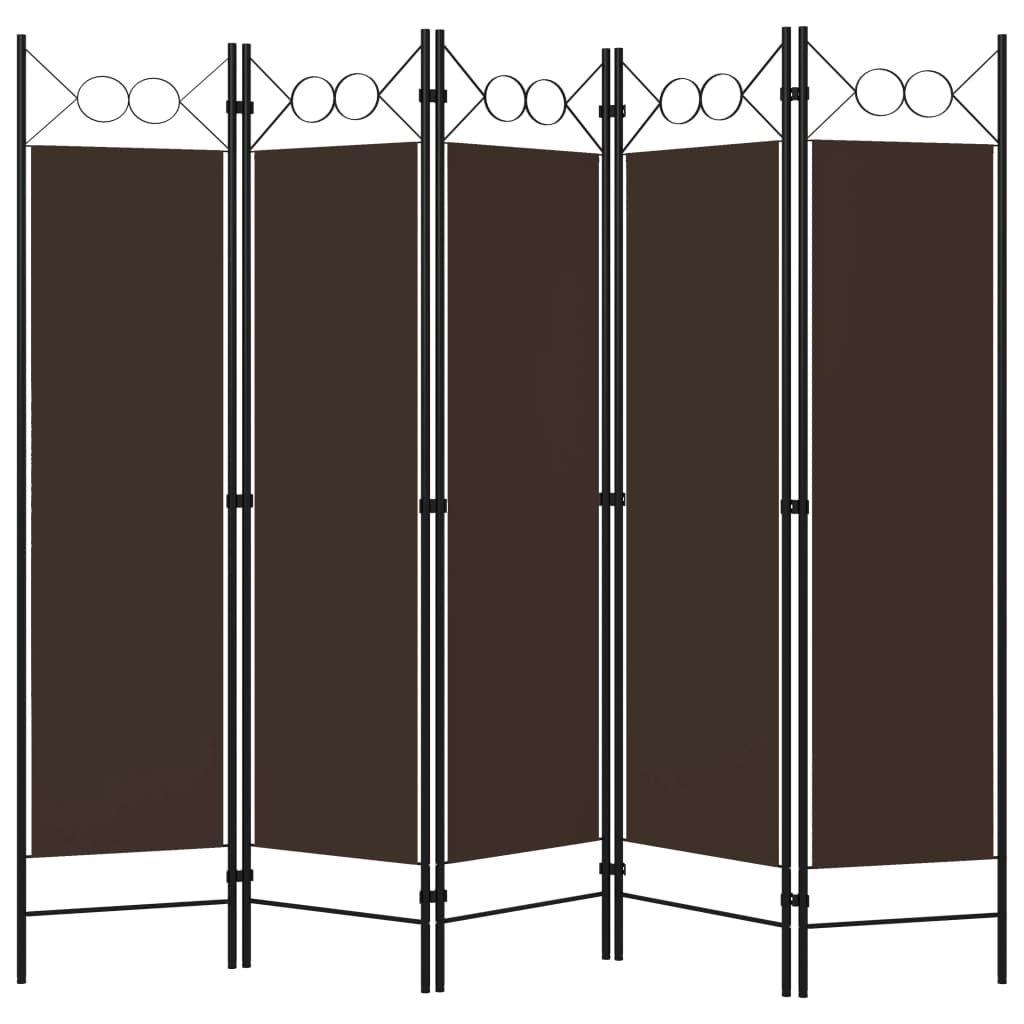 Paravento a 5 Pannelli Marrone 200x180 cm - homemem39