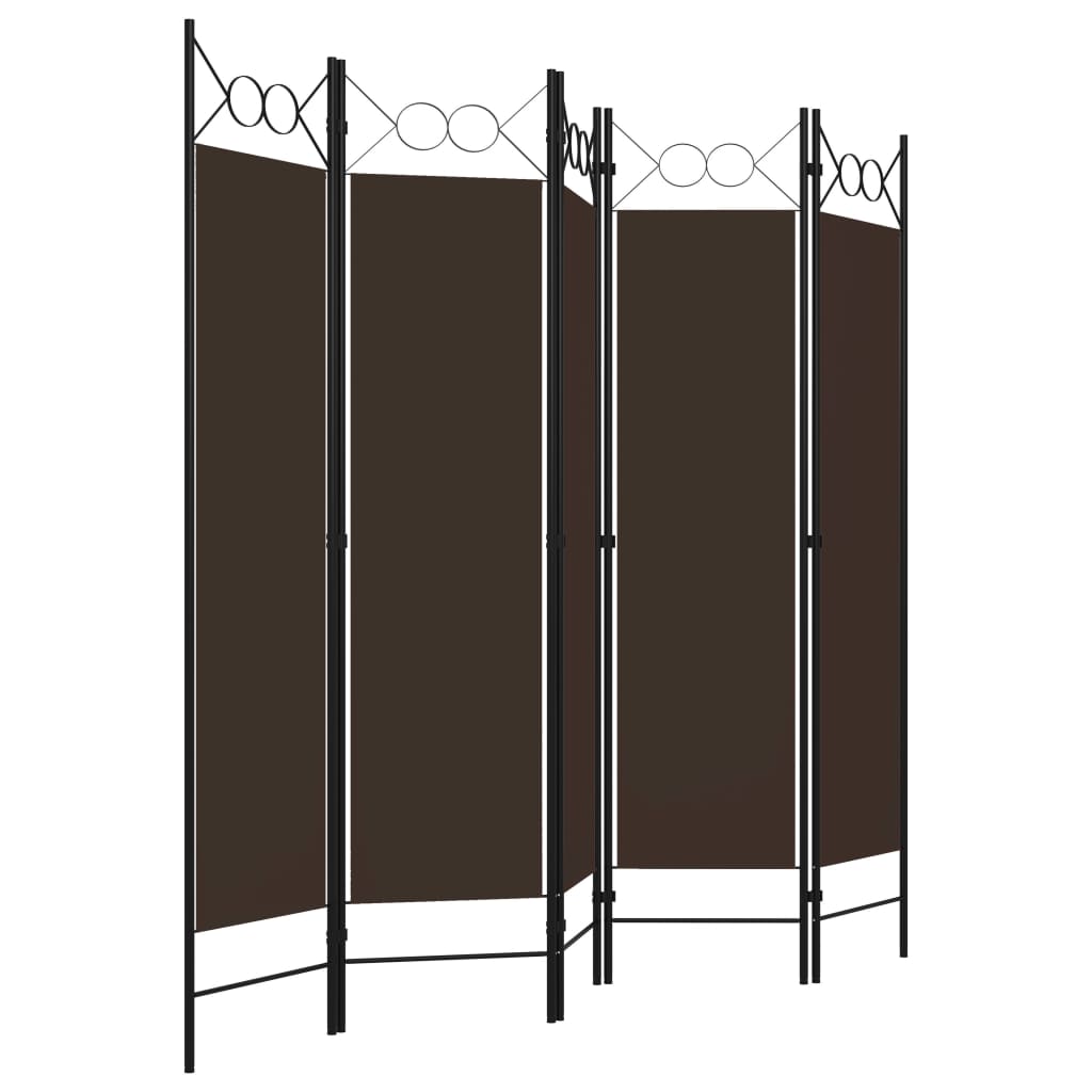 Paravento a 5 Pannelli Marrone 200x180 cm - homemem39