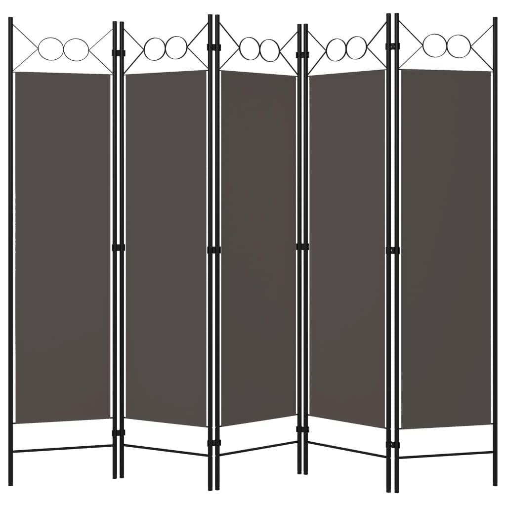 Paravento a 5 Pannelli Antracite 200x180 cm - homemem39