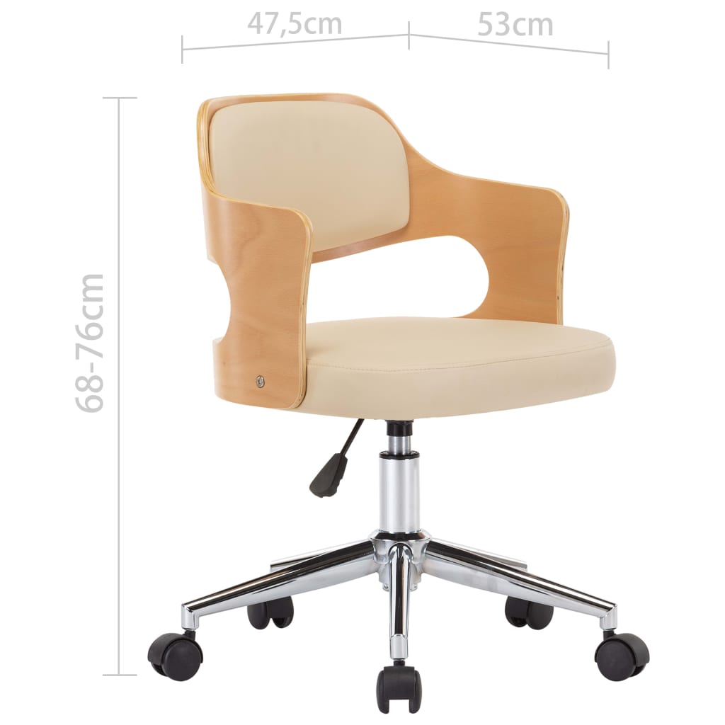 Sedie da Pranzo Girevoli 2 pz Crema in Legno Curvo e Similpelle | homemem39