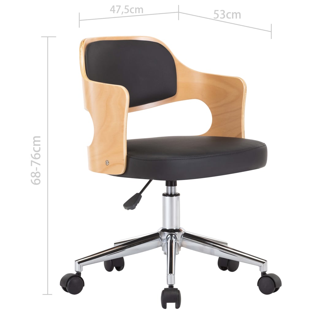 Sedie da Pranzo Girevoli 2 pz Nere in Legno Curvo e Similpelle | homemem39