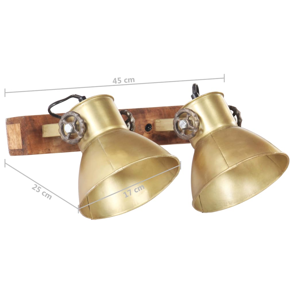 Lampada da Parete in Stile Industriale Ottone 45x25 cm E27 | homemem39
