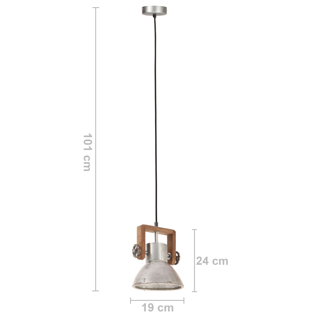 Lampada a Sospensione Industriale 25 W Argento Rotonda 19cm E27 | homemem39