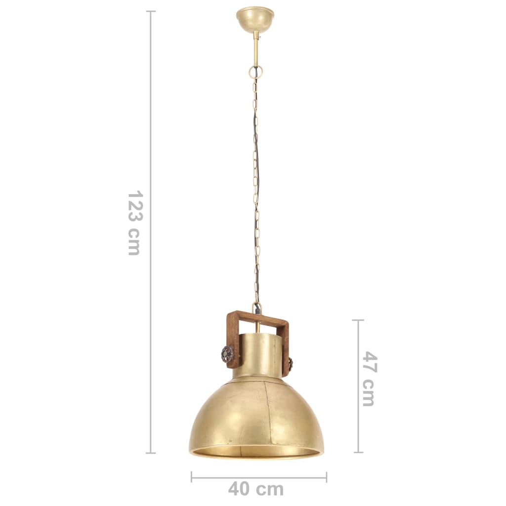 Lampada a Sospensione Industriale 25 W Ottone Rotonda 40 cm E27 | homemem39