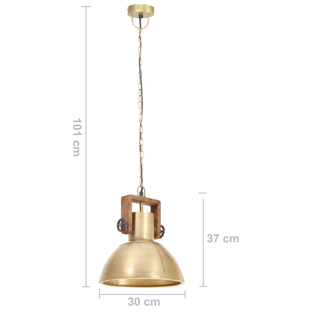 Lampada a Sospensione Industriale 25 W Ottone Rotonda 30 cm E27 | homemem39