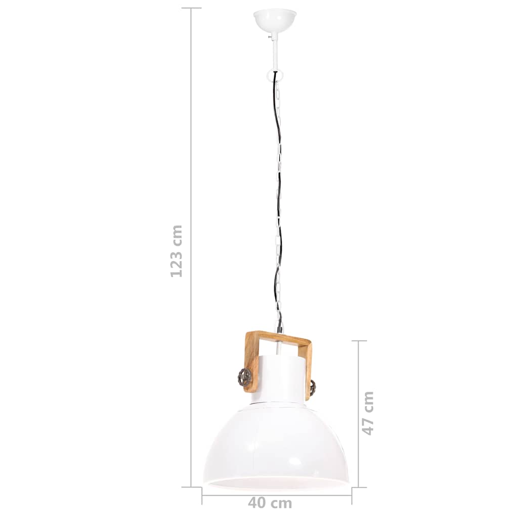 Lampada a Sospensione Industriale 25 W Bianca Rotonda 40 cm E27 | homemem39