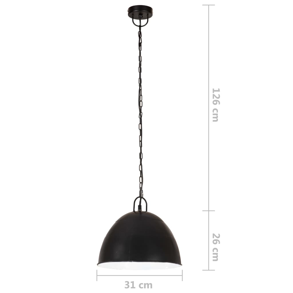 Lampada Industriale Vintage 25 W Nera Rotonda 31 cm E27 | homemem39