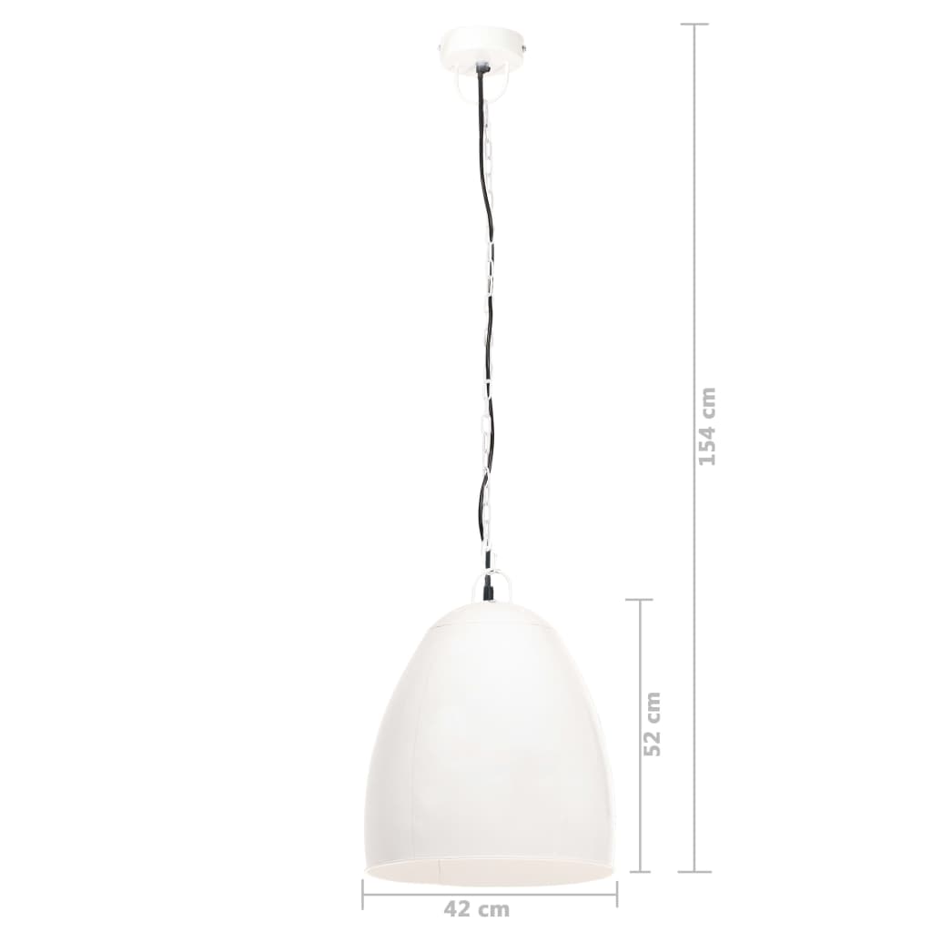 Lampada a Sospensione Industriale 25 W Bianca Rotonda 42 cm E27