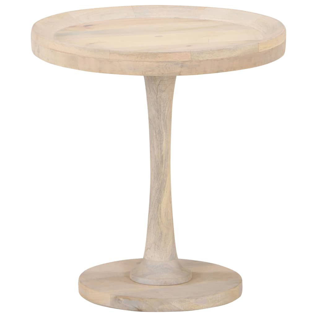 Tavolino di Servizio Ø50x55 cm in Legno Massello di Mango - homemem39