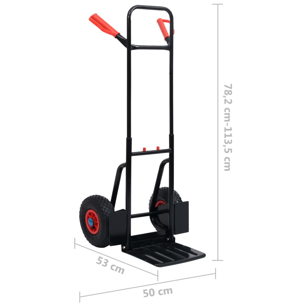 Carrello a Mano Telescopico 200 kg Nero e Rosso | homemem39
