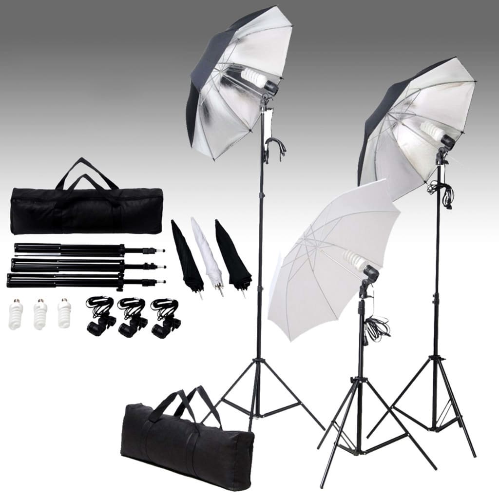 Kit per Studio Fotografico con Set di Luci e Fondale - homemem39