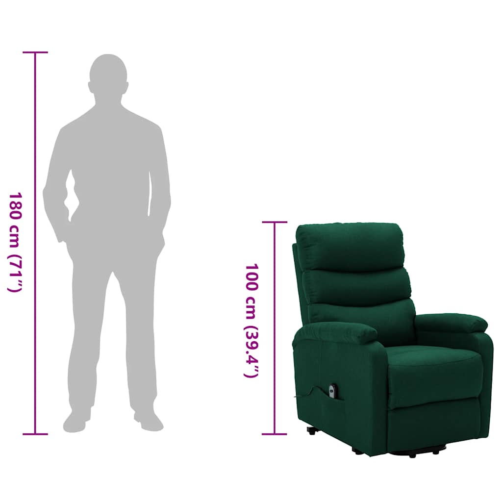 Poltrona Alzapersona Verde Scuro Tessuto