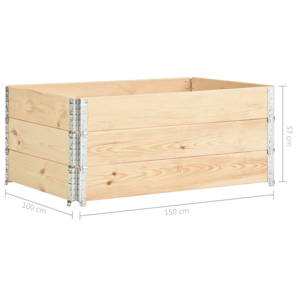 Fioriere Rialzate 3 pz 100x150 cm in Legno Massello di Pino - homemem39