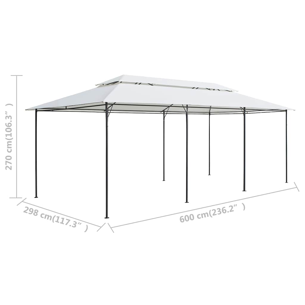 Gazebo 600x298x270 cm Bianco 180g/m²
