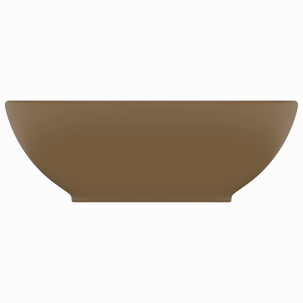 Lavandino Lusso Ovale Crema Opaco 40x33 cm in Ceramica
