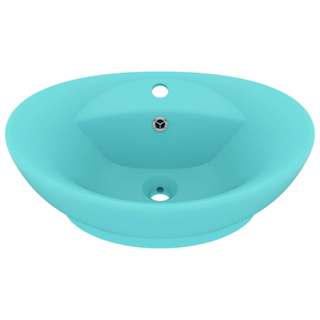 Lavabo con Troppopieno Ovale Turchese Opaco 58,5x39 cm Ceramica - homemem39