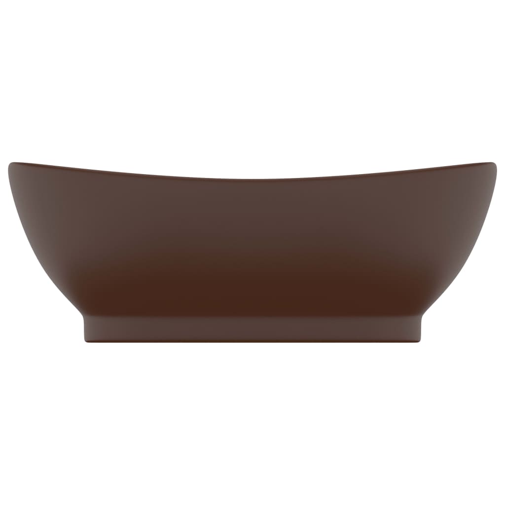Lavabo con Troppopieno Ovale Marrone Opaco 58,5x39cm Ceramica - homemem39