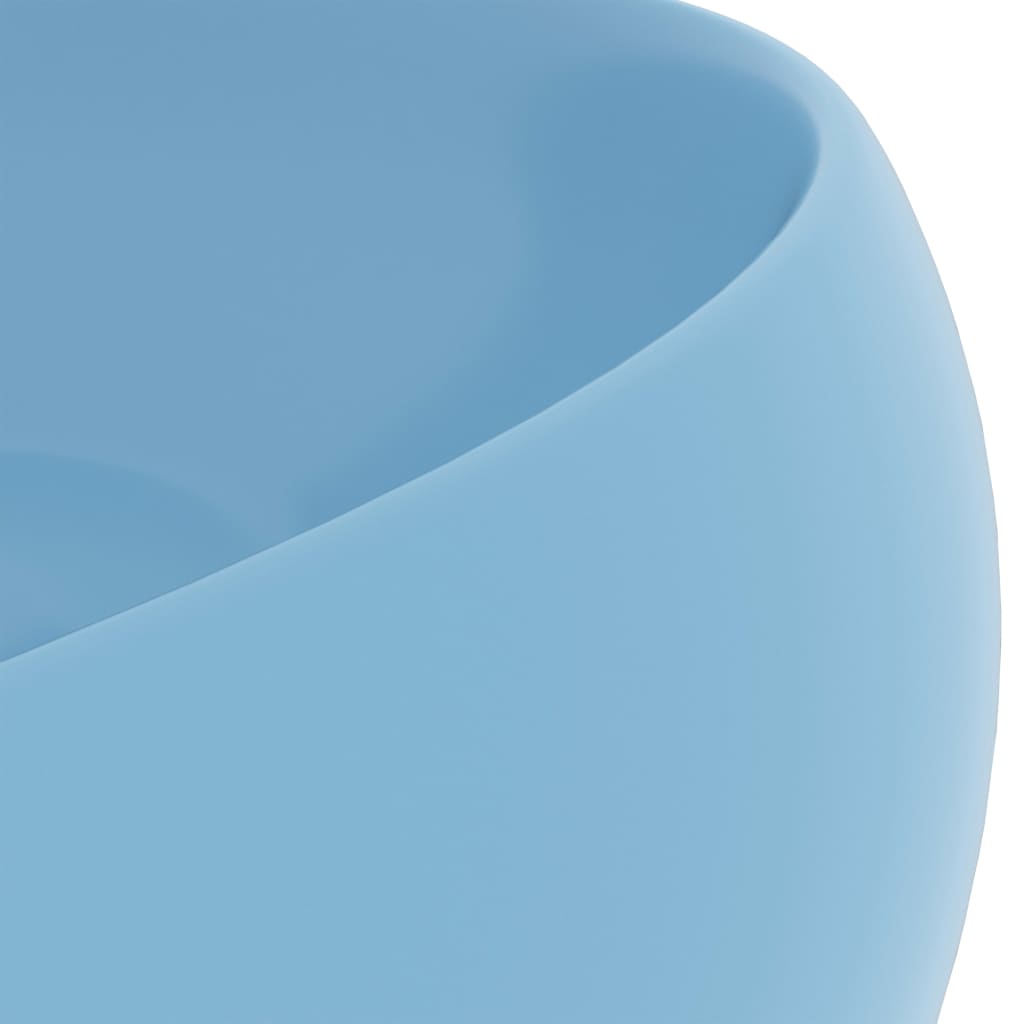 Lavandino Lusso Rotondo Azzurro Opaco 40x15 cm in Ceramica - homemem39
