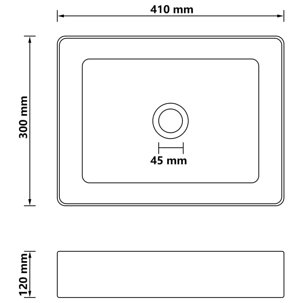 Lavandino Luxury Bianco Opaco 41x30x12 cm in Ceramica - homemem39