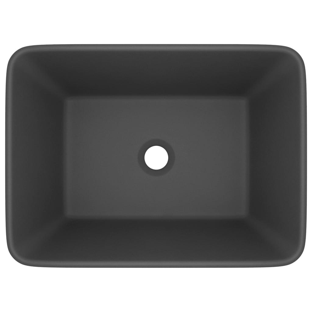 Lavandino Luxury Grigio Scuro Opaco 41x30x12 cm in Ceramica - homemem39