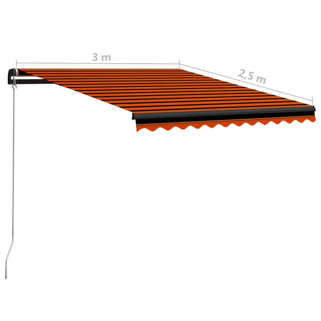 Tenda da Sole Retrattile Manuale 300x250 cm Arancione e Marrone | homemem39