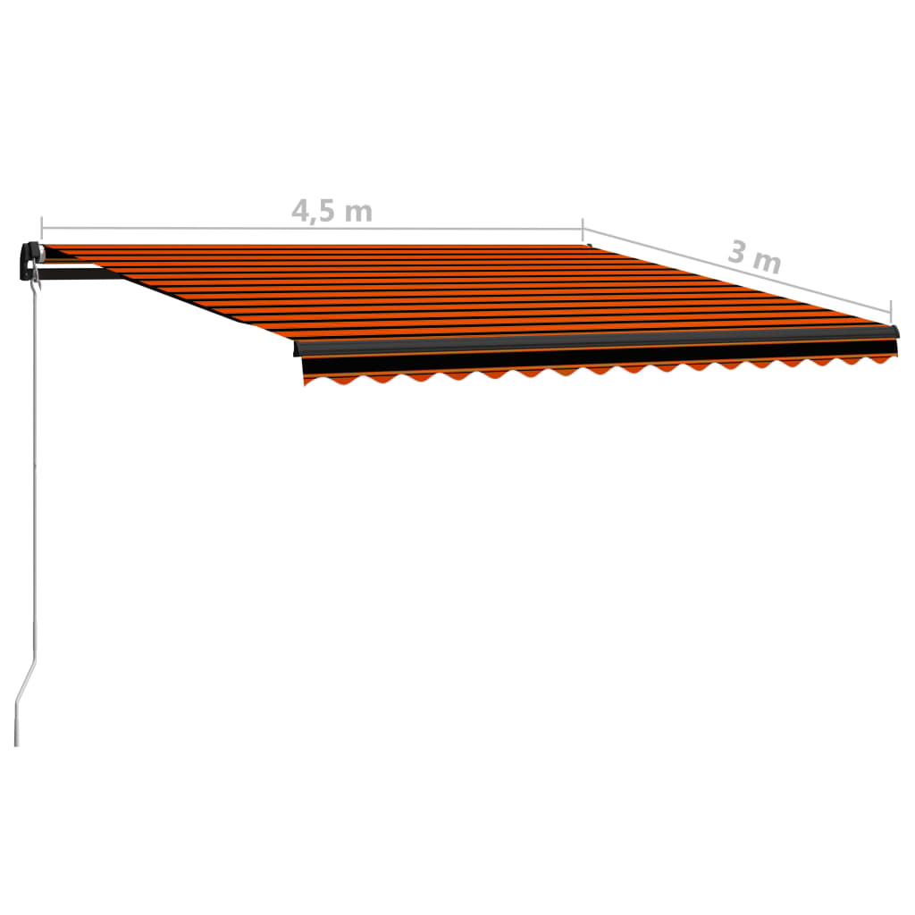 Tenda da Sole Retrattile Manuale 450x300 cm Arancione e Marrone | homemem39