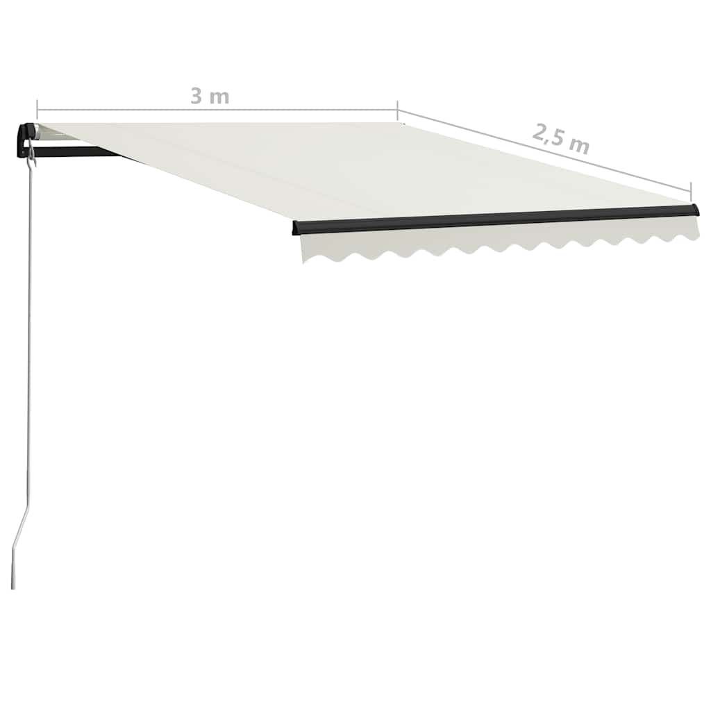 Tenda da Sole Retrattile Manuale con LED 300x250 cm Antracite | homemem39